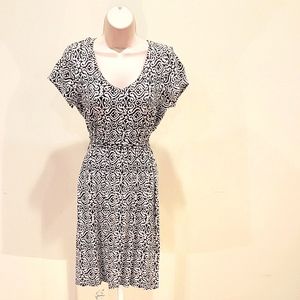 Cream and black printed dress
